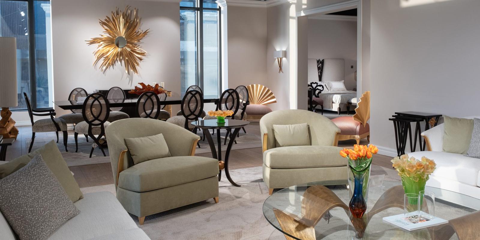 Christopher Guy, dining setting at the Hamandi Interiors showroom